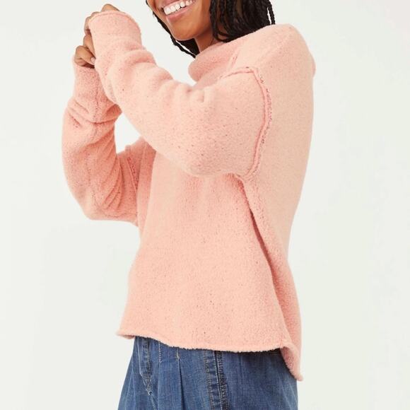 Free People San Vicente pull over in peach NWT extra small - Picture 3 of 3